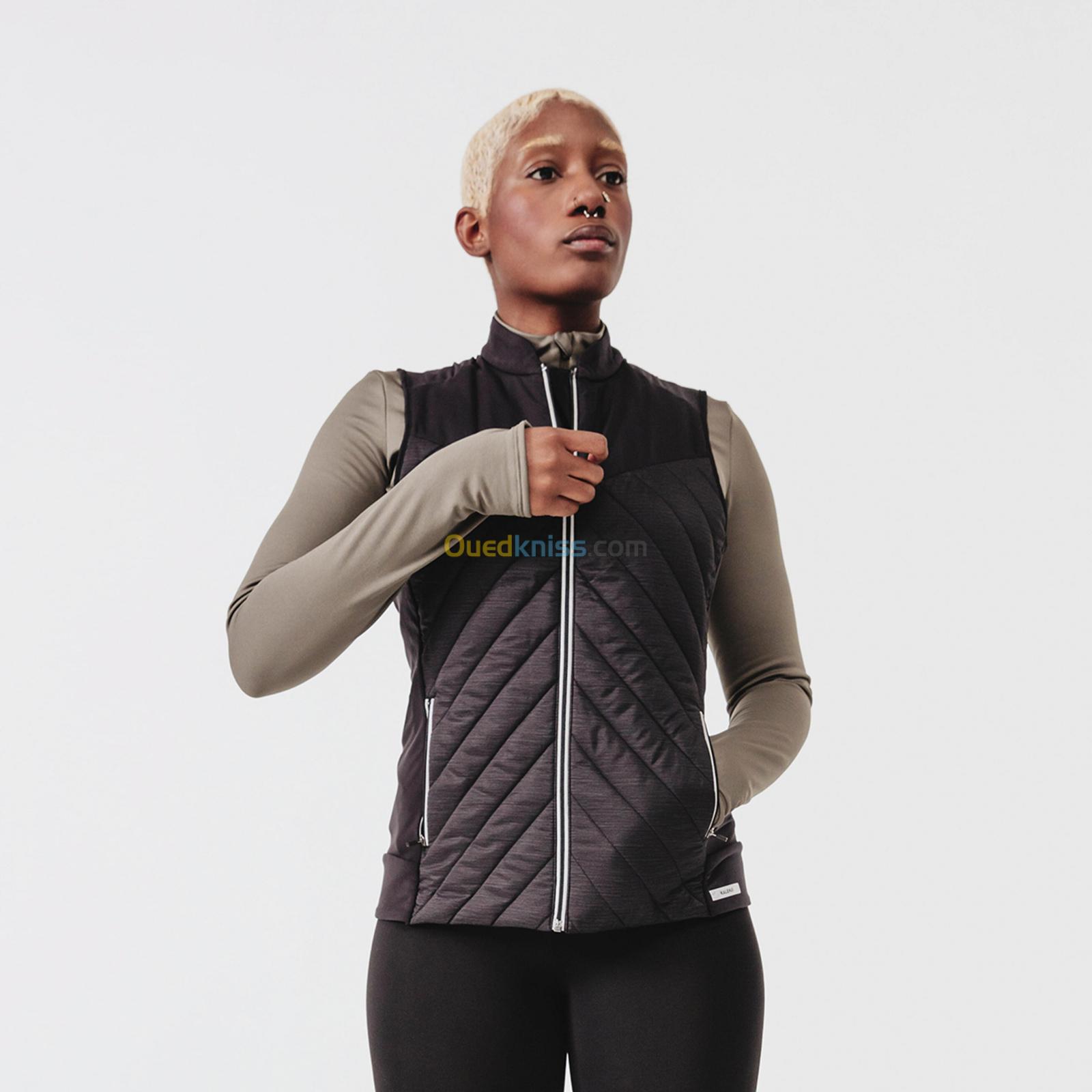 KIPRUN Veste sans manche running chaude femme - Warm noir