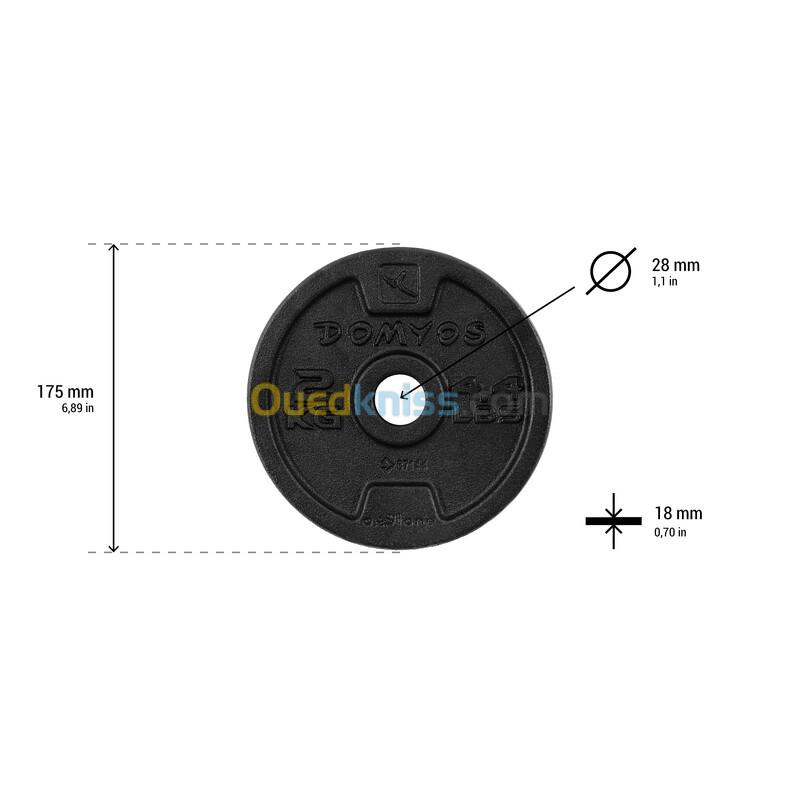 DOMYOS Poids de musculation en fonte 28mm