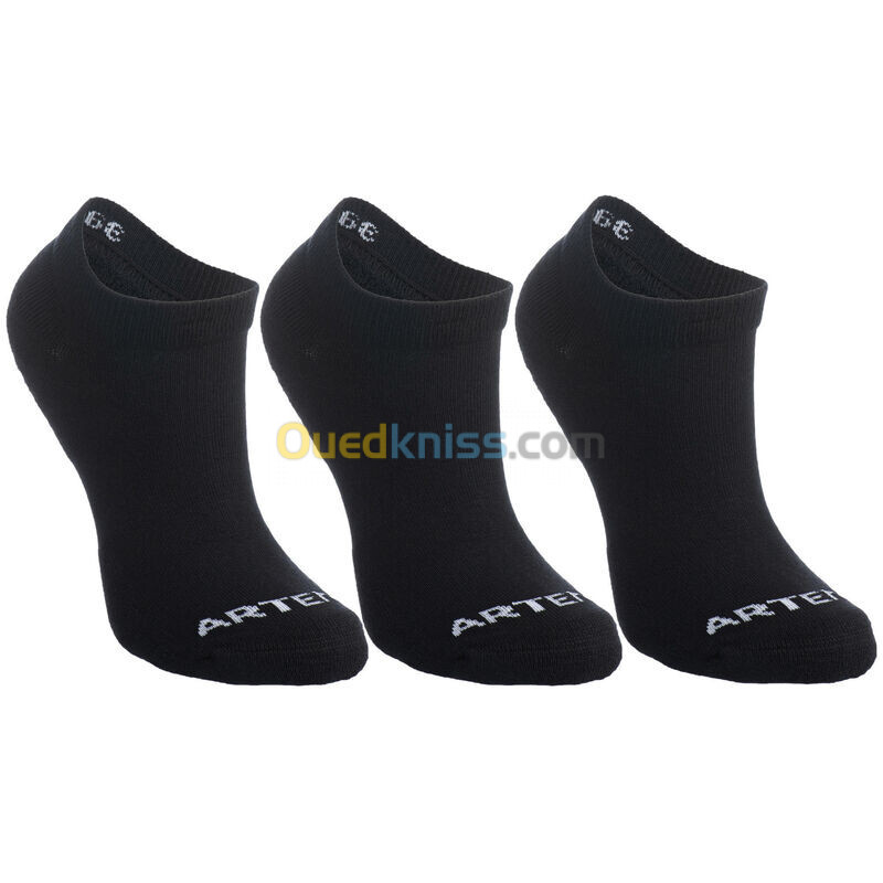 ARTENGO Chaussettes de Tennis Basses Rs 100 Noir Lot de 3