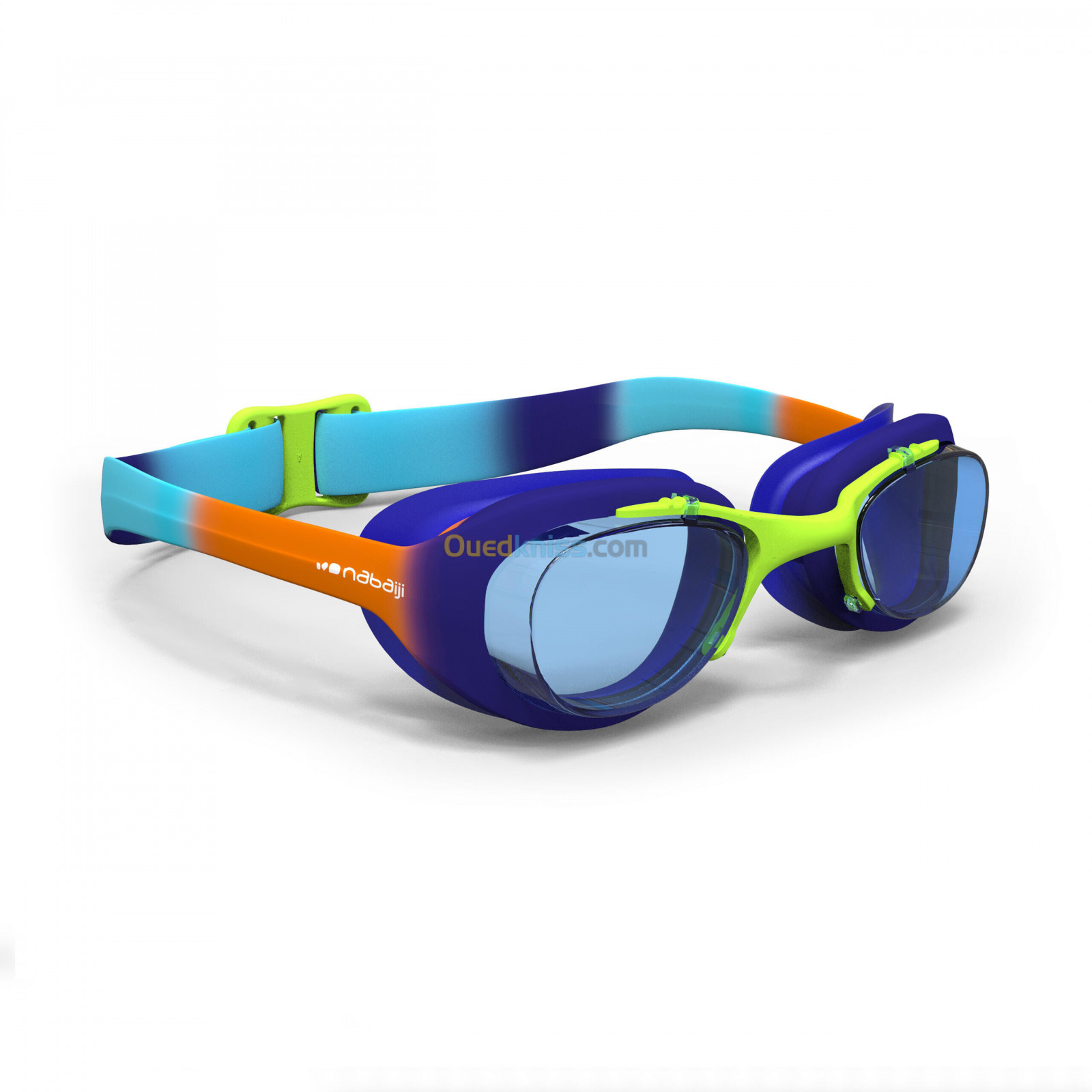 NABAIJI Lunettes De Natation XBASE - Verres Clairs - Taille Junior - Bleu Vert