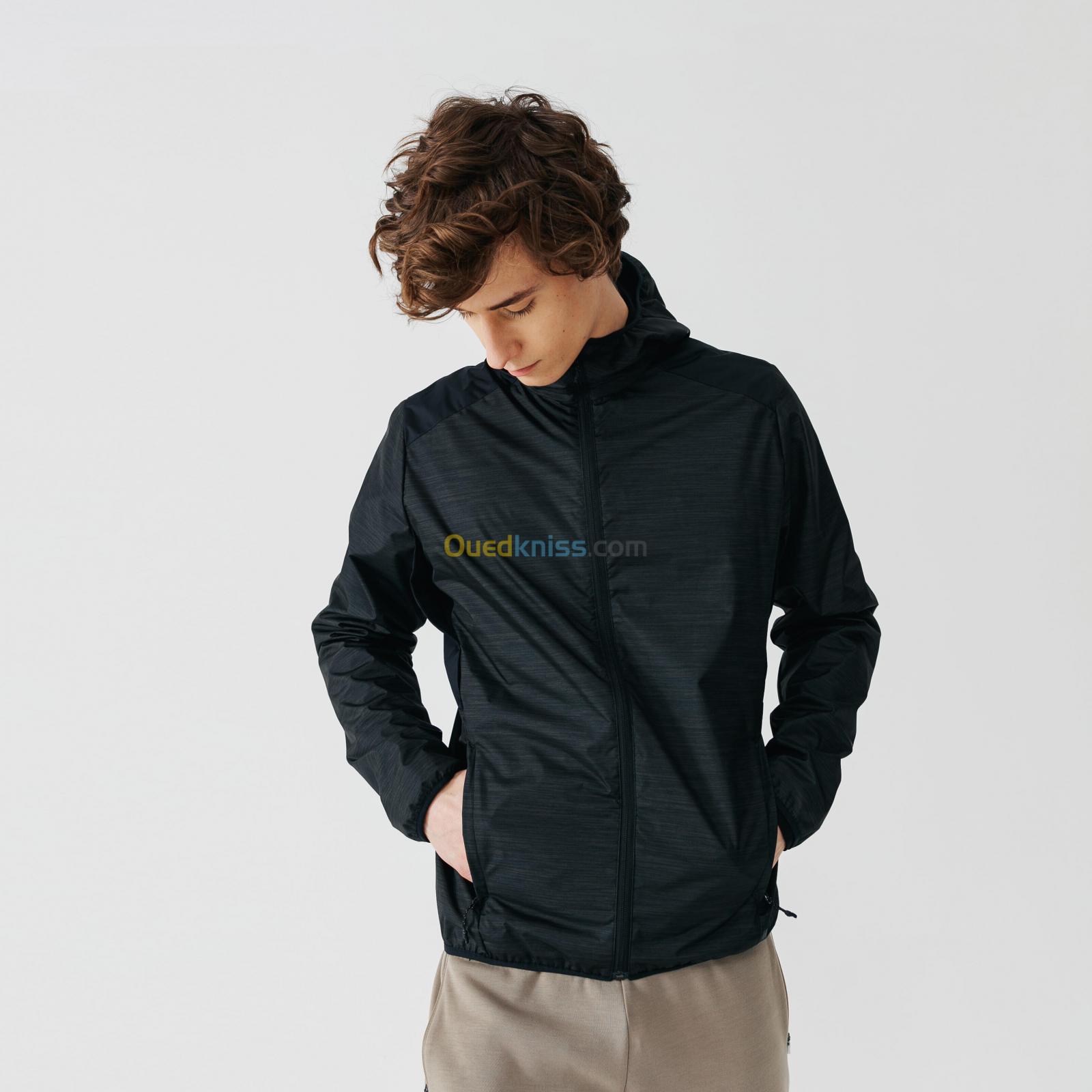 KALENJI VESTE COUPE VENT ET COUPE PLUIE DE RUNNING HOMME KALENJI RUN RAIN NOIR