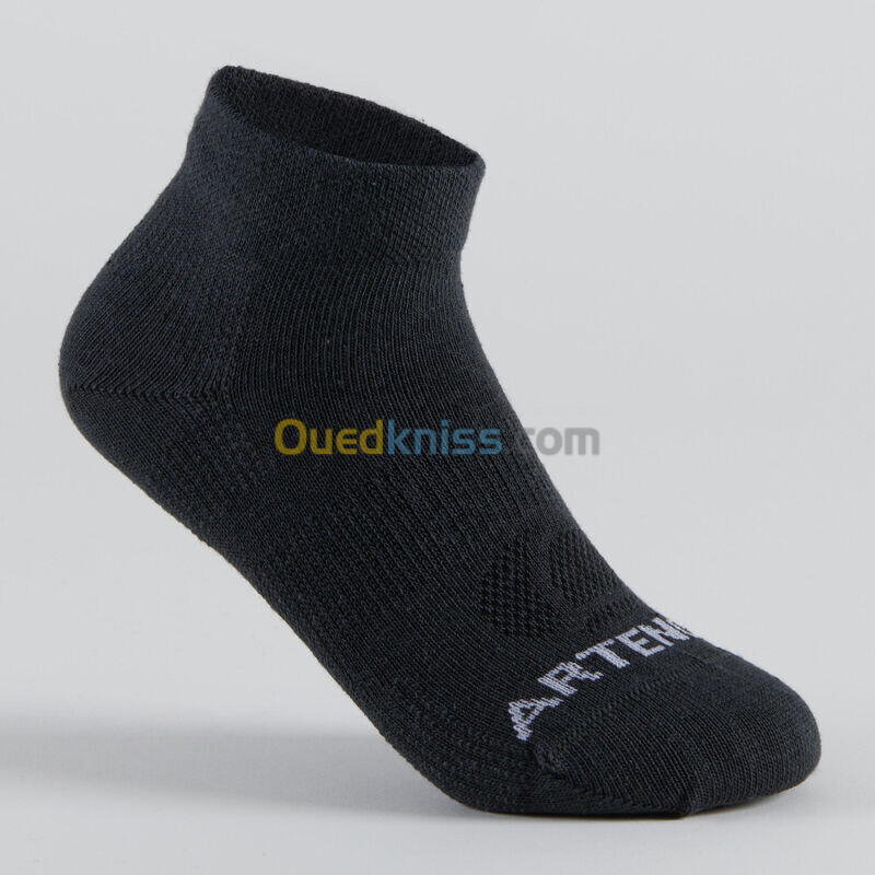 ARTENGO CHAUSSETTES DE SPORT ENFANT MI-HAUTES ARTENGO RS 160 NOIR GRIS LOT DE 3