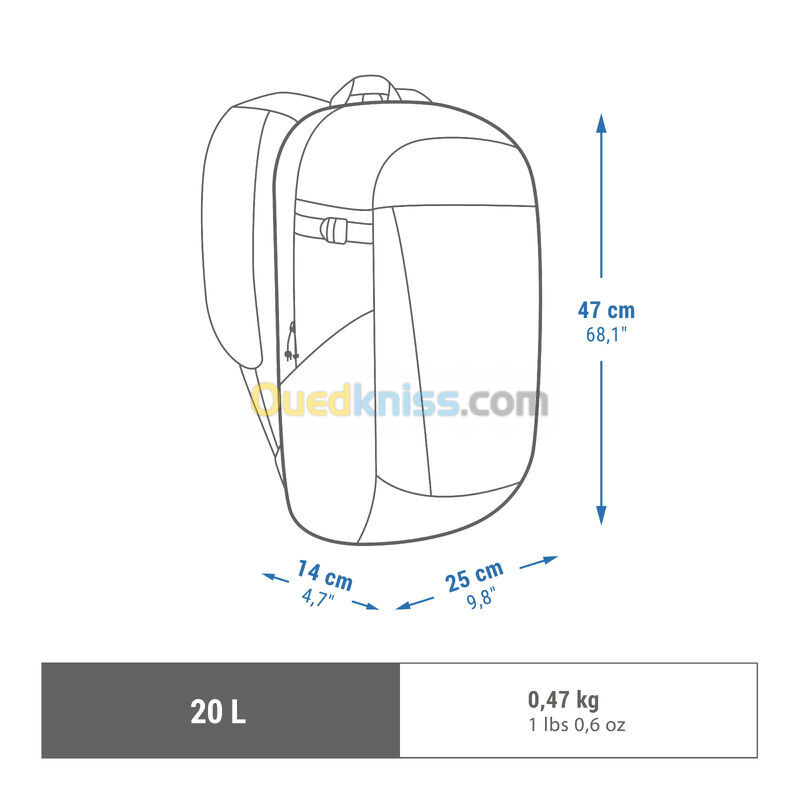 QUECHUA Sac à dos de randonnée 20L - NH Arpenaz 100