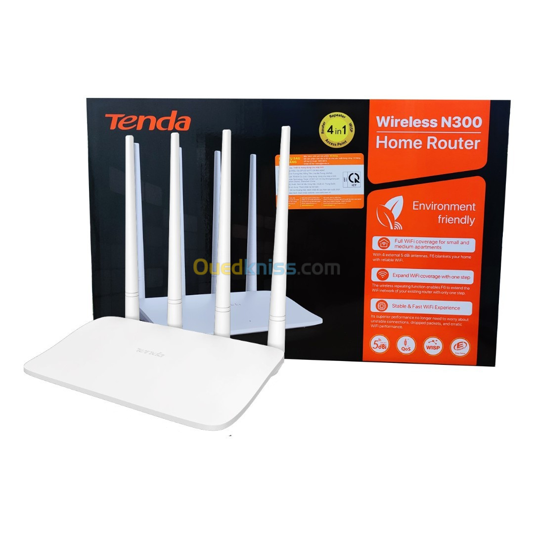 POINT D'ACCES TENDA F6 4 IN 1 N300 4 ANTENNES 300MBPS