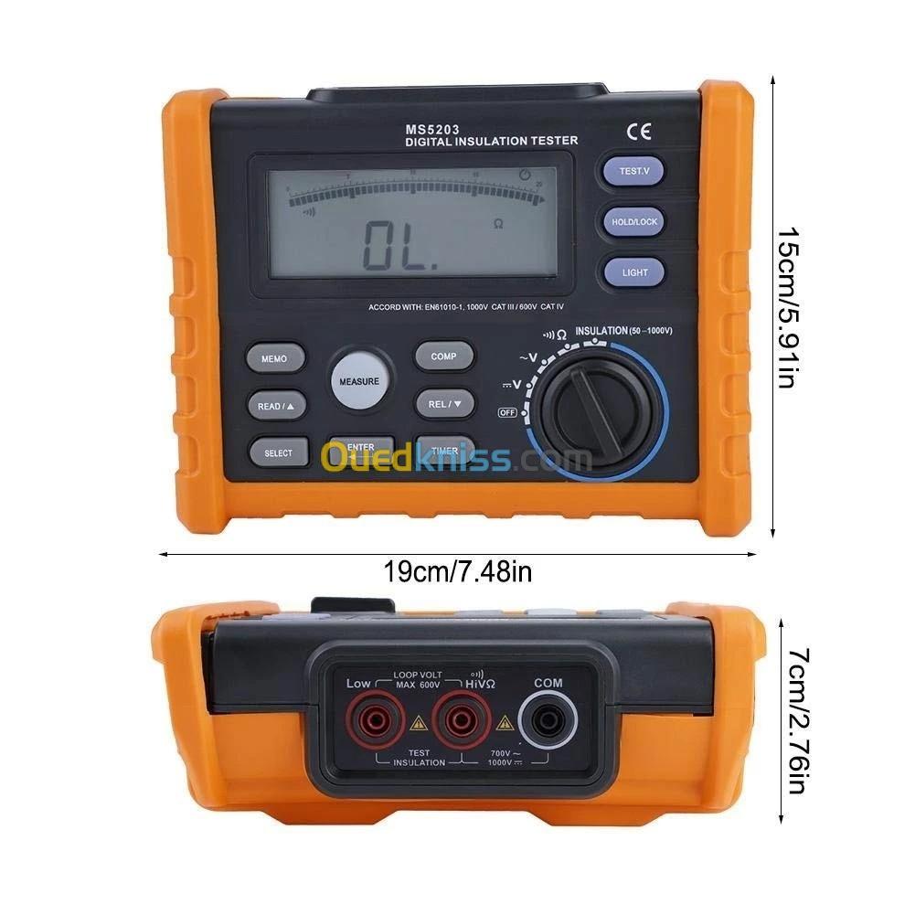 Testeur d'isolement Numérique - Mégohmmètre