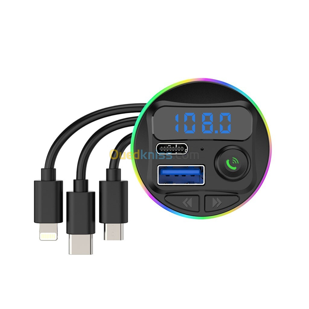 Transmetteur Bluetooth pour voiture, voiture Mp3 Player Radio Aux Adapter Lecteur de Musique