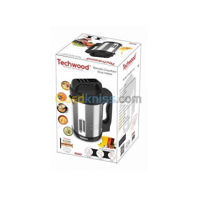 Blender Chauffant 2En1 En Inox Avec 6 Programmes Culinaires 1.6L 1000W Techwood TSM-1656