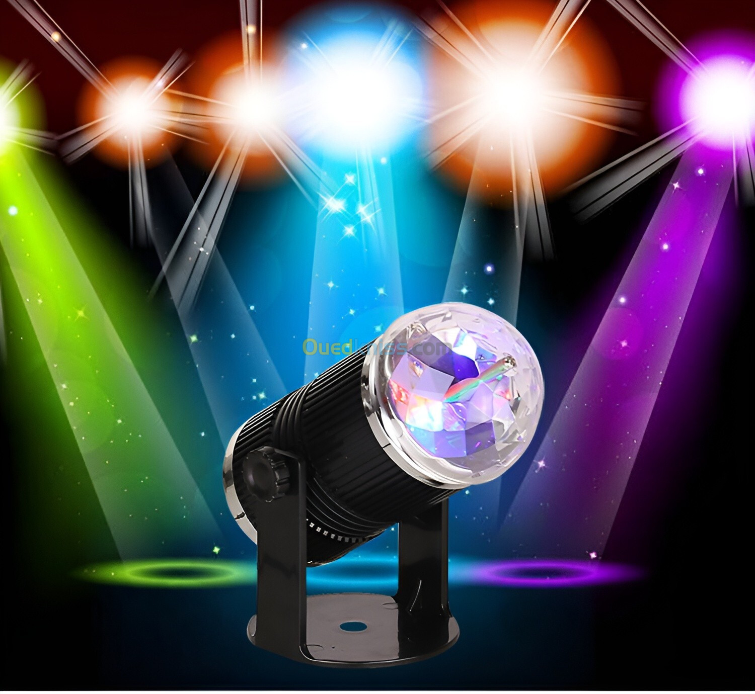 Projecteur boule cristal Rotative à Commande Vocale, Laser RVB LED 220V