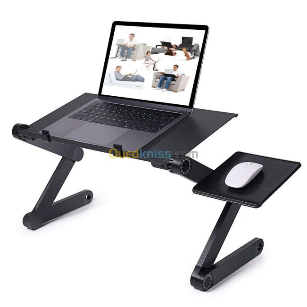 Table pliante en aluminium pour ordinateur Portable support de bureau rotatif à 360 degrés pour lit