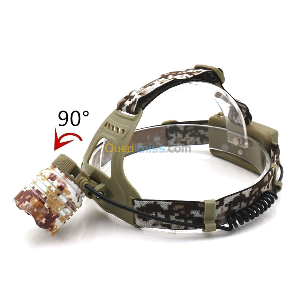 Lampe Frontale LED Motif Camouflage Rechargeable