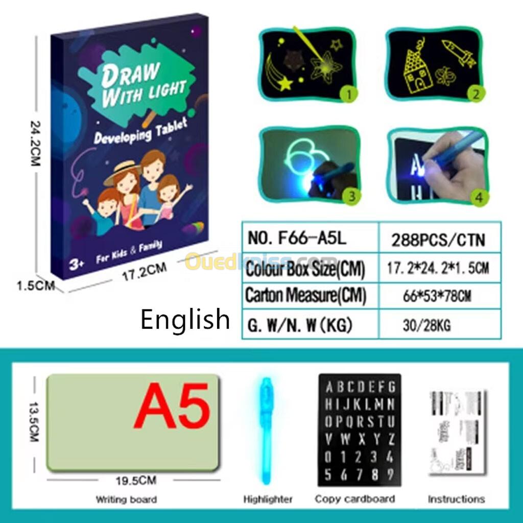 Planche à dessin graffiti lumineux pour enfants avec stylo UV