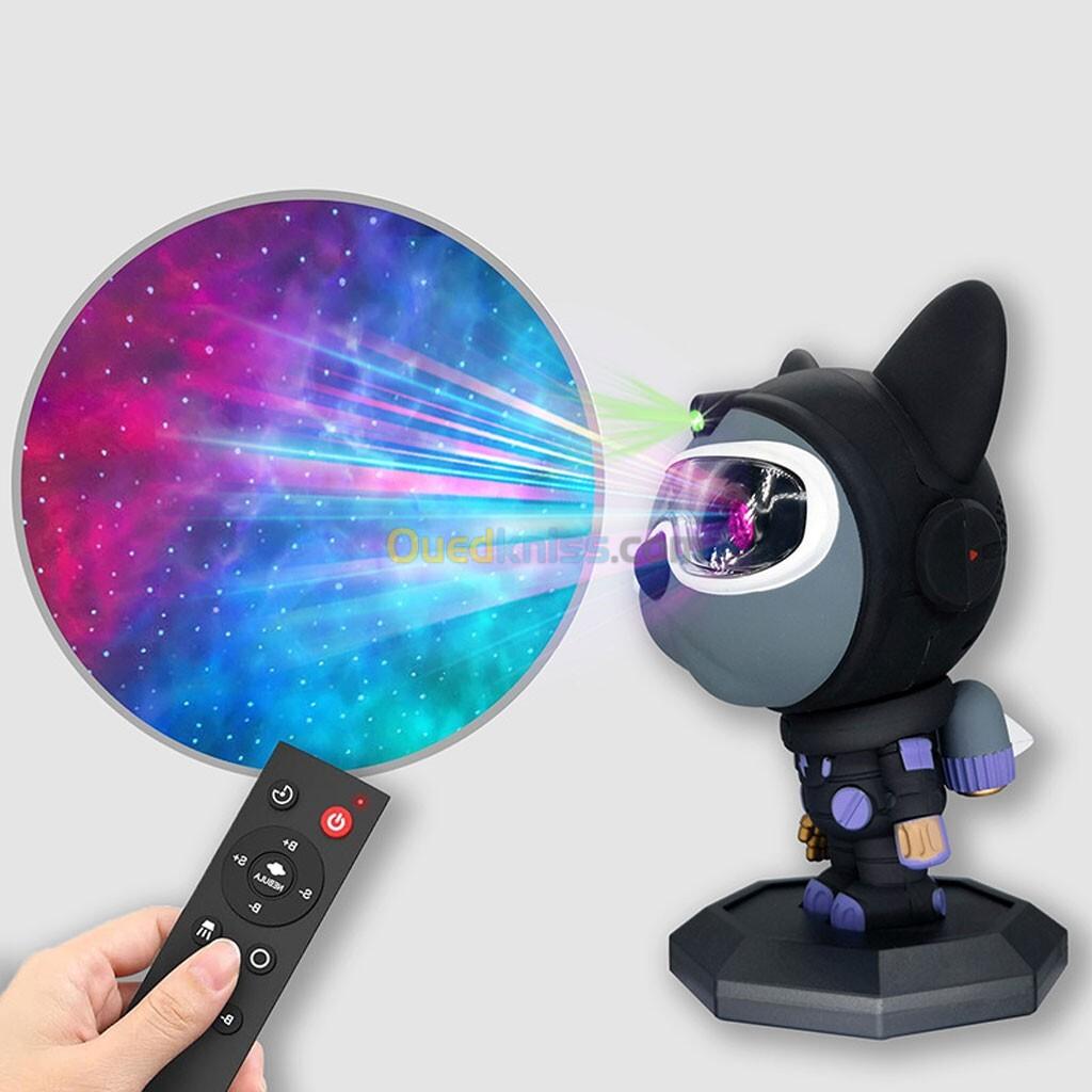 Bulldog Astronaute Projecteur Lampe Nébuleuses Espace Lumières