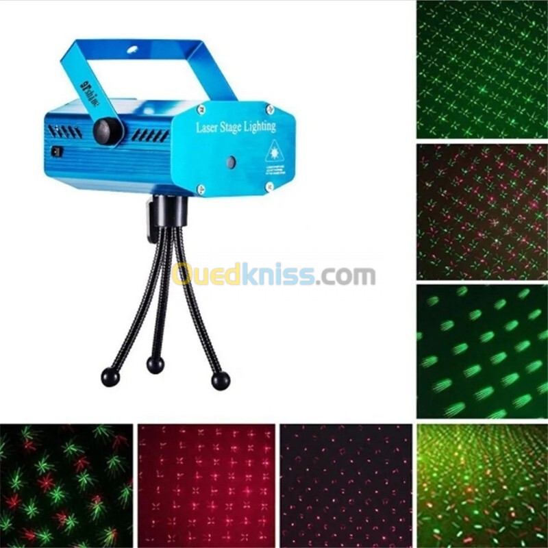 Projecteur de lumières laser LED RG stroboscopique à commande vocale 3 modes