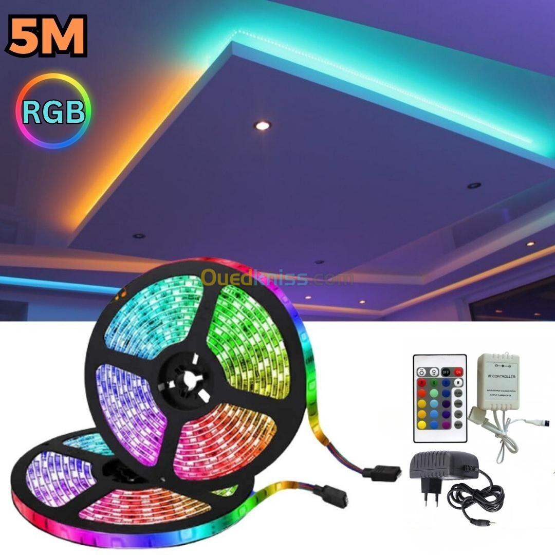 5M Bandes LED à couleur avec télécommande 12V pour éclairage intérieur et extérieur