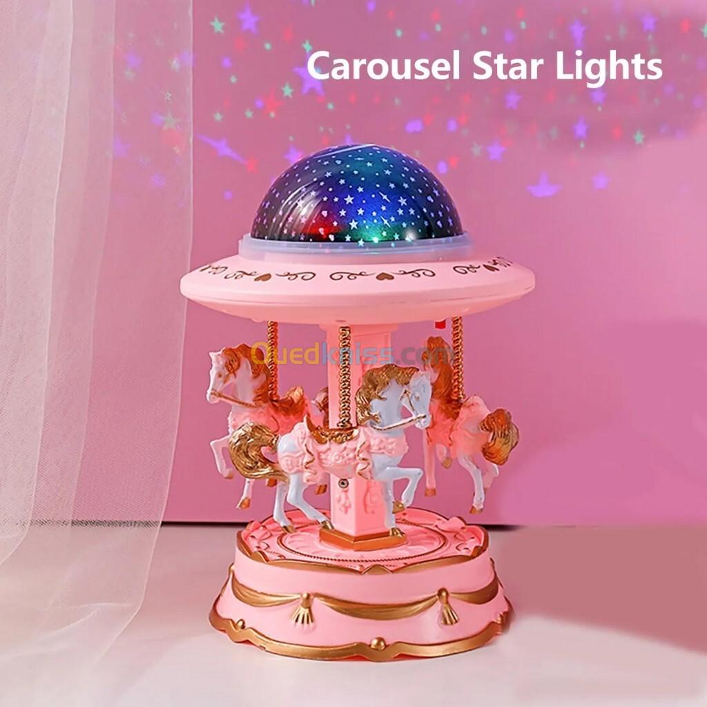 Carrousel Music Box avec projecteur ciel étoilé