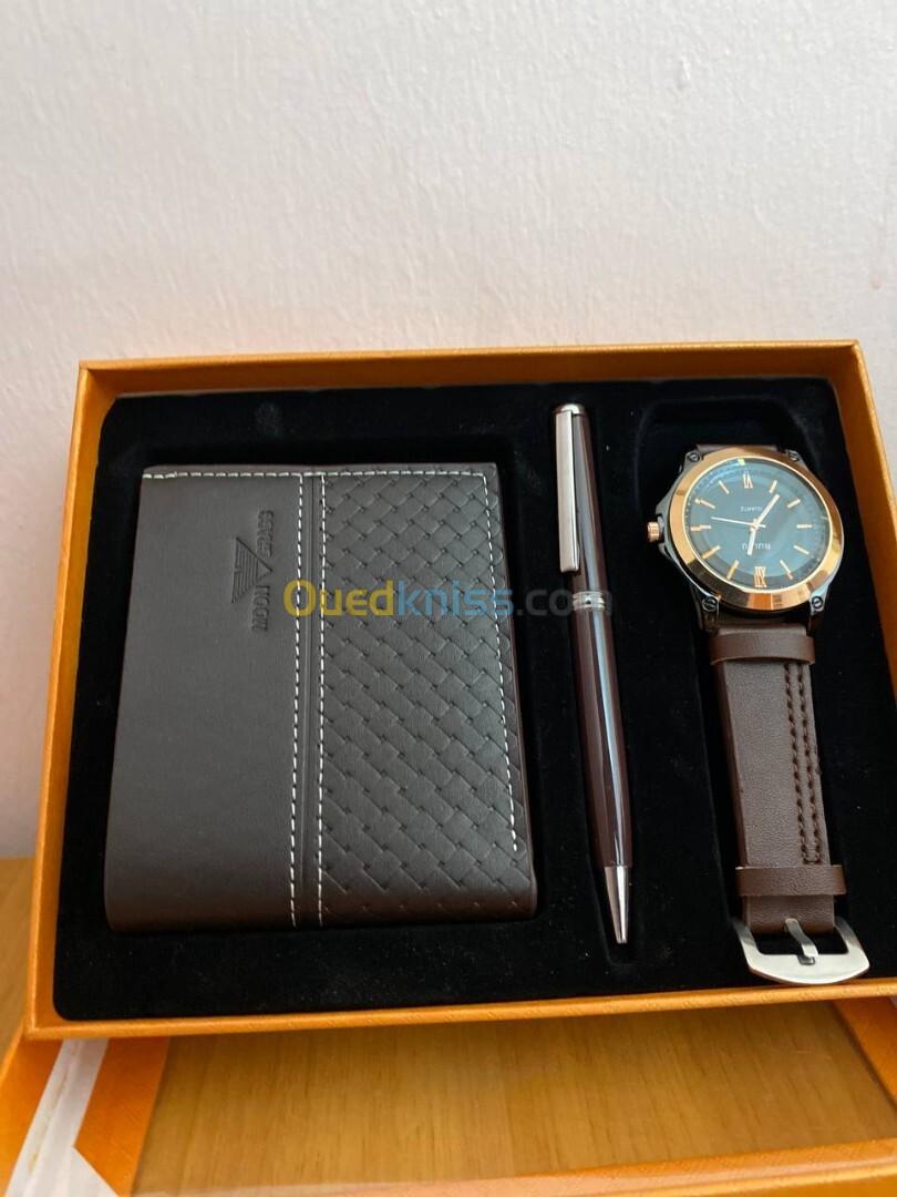 Pack Montre Classique , Porte Monnaie , Stylo