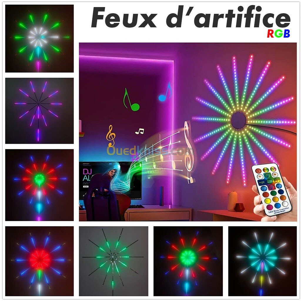 feux dartifice App Smart Control IC Led RGB Light décoration de la maison