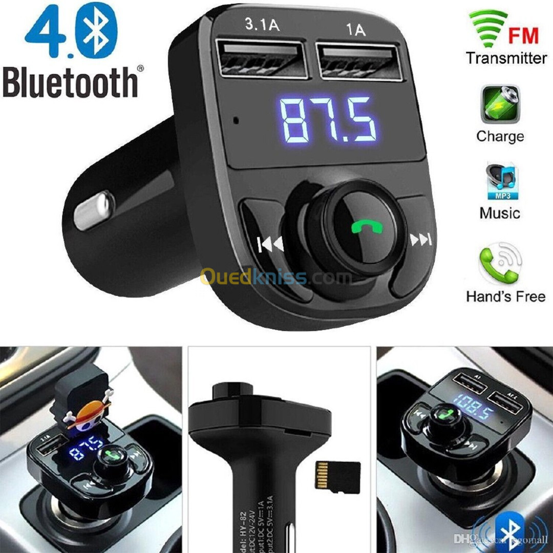 Car X8 Wireless Bluetooth FM Transmitter Kit USB Fast Charger Adapter Mp3 Player