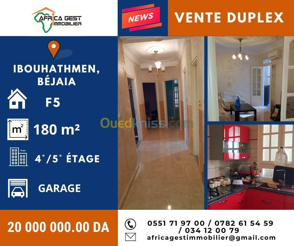 Vente Duplex F5 Béjaïa Bejaia