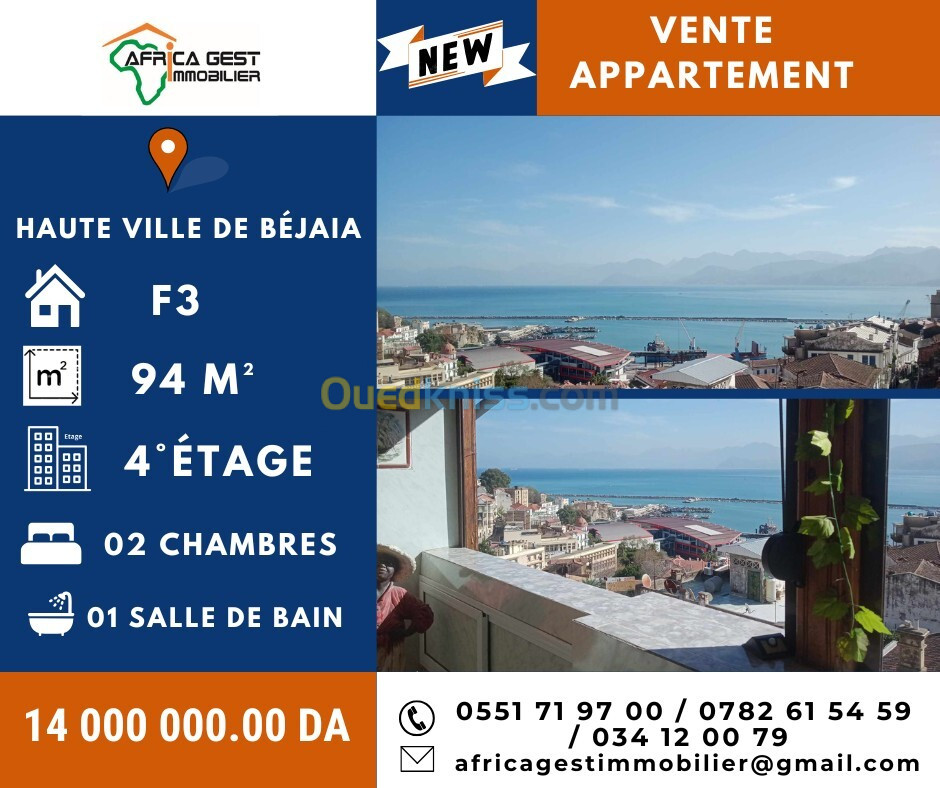 Vente Appartement F3 Béjaïa Bejaia