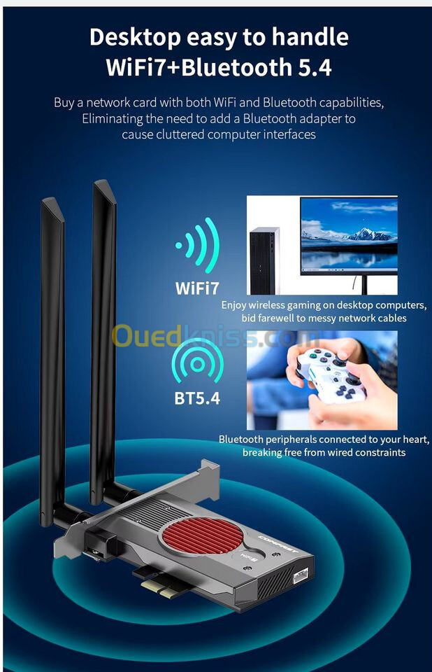 Carte Wifi 7 Triband sans fil 8774 Mbps