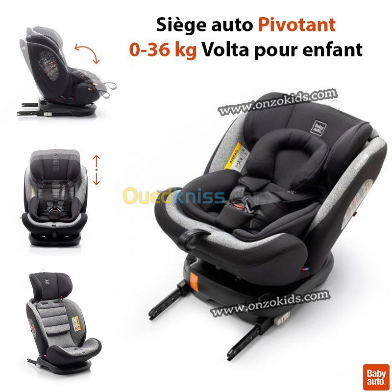 Siège auto Pivotant 0-36 kg Volta pour enfant | Baby auto