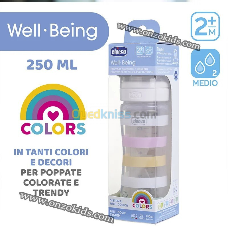 Biberon Well-Being en plastique - 250 ml - Chicco