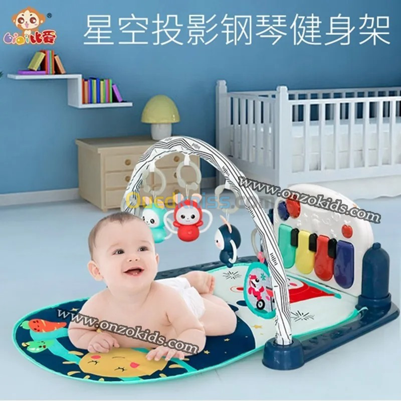 Tapis déveil piano pour bébé 6 en 1 Multifonction avec télécommande et Projection