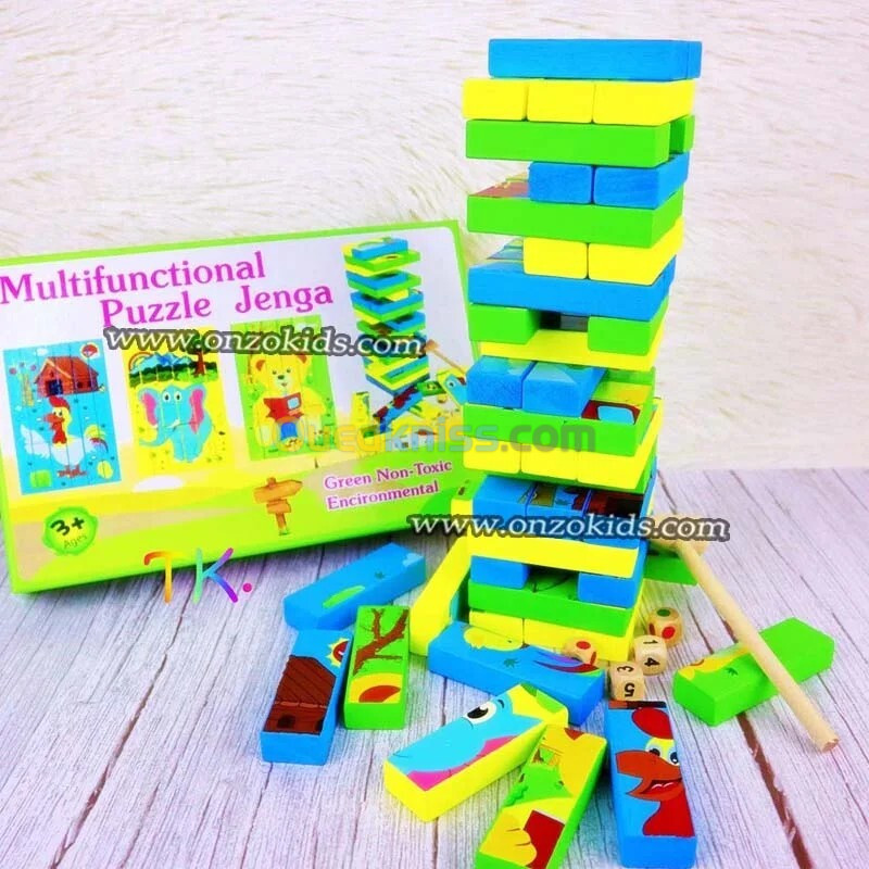 Multifunctional puzzle jenga