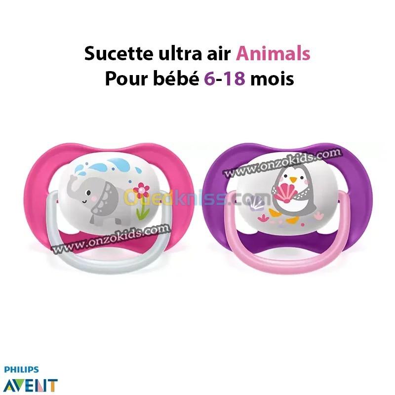 Pack 02 Sucettes Ultra air Animals 6-18 mois AVENT PHILIPS