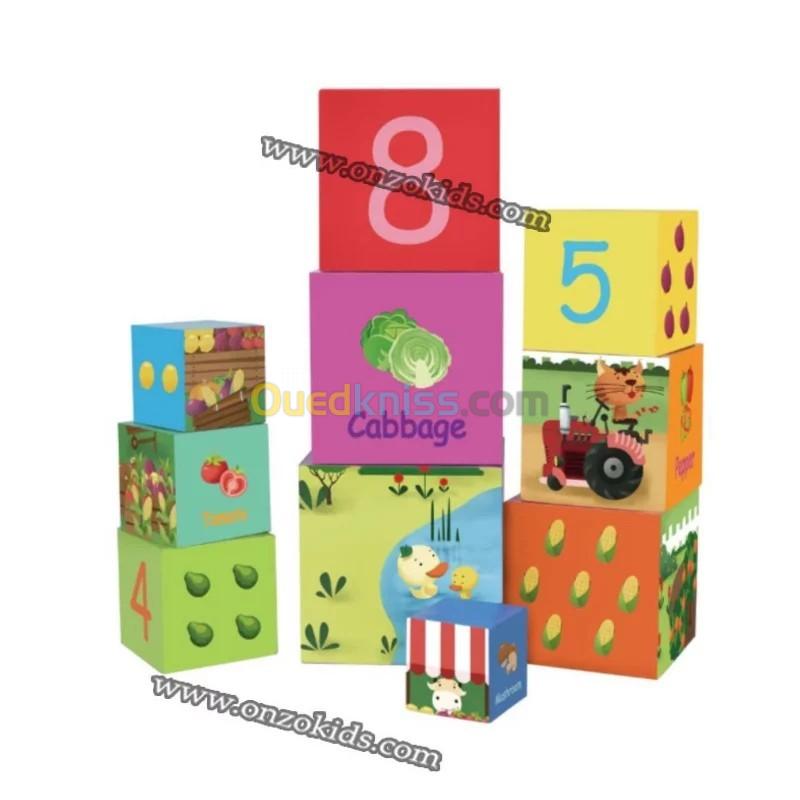 jeux éducatifs  10 cubes empilables de légumes, jouet pour enfants