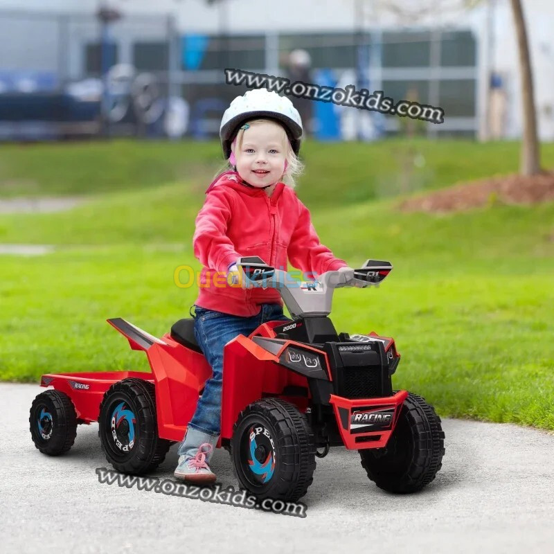 Voiture électrique avec remorque arriére pour enfants