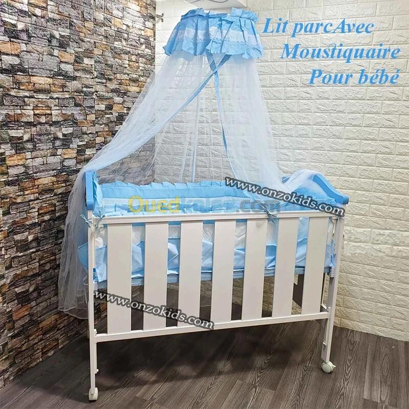 Lit parc cododo 2en1 en bois avec moustiquaire pour bébé - Mini Pouce