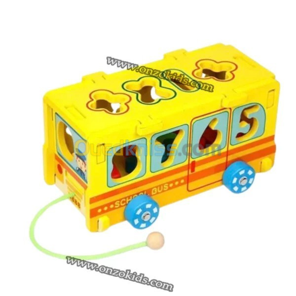 jeu éducatif Trieur de bus en bois Nicekids avec cadrans et 411 coloré