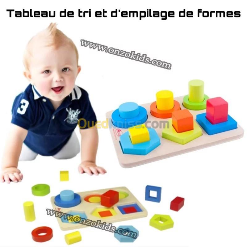 jeux éducatif Tableau de tri et dempilage de formes