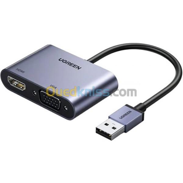 Convertisseur UGREEN USB 3.0 to HDMI / VGA REF : 20518