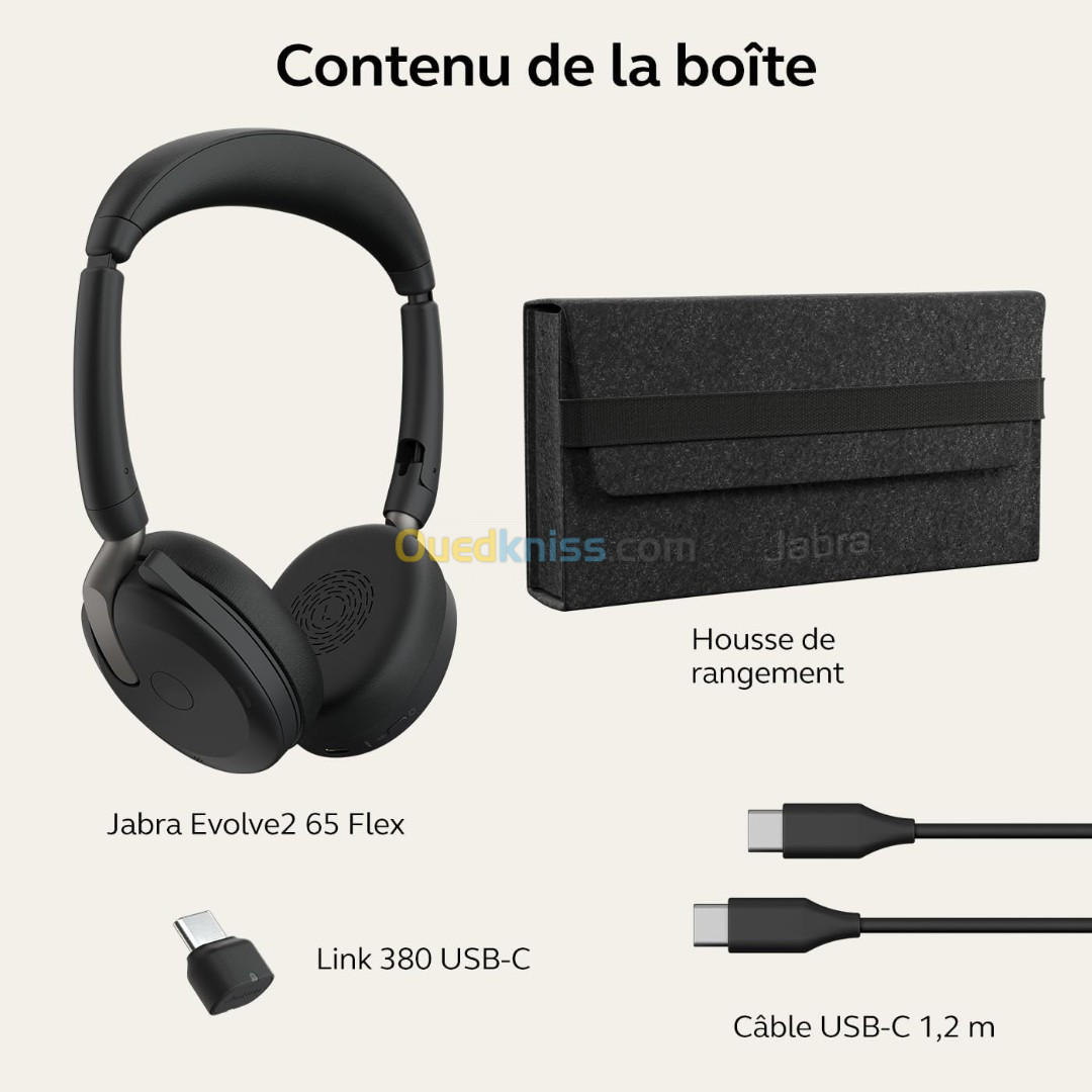 JABRA Evolve2 65 Flex stéréo Bluetooth