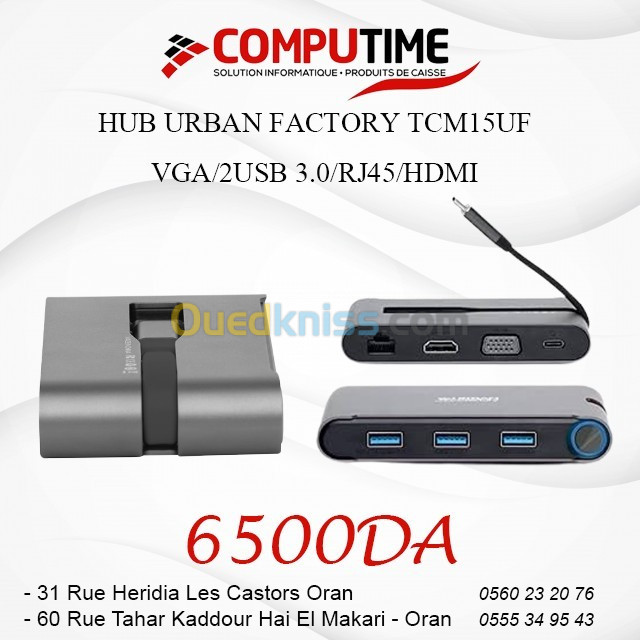 HUB URBAN FACTORY TCM12UF TYPE-C/USB/RJ45/HDMI/DISPLAY