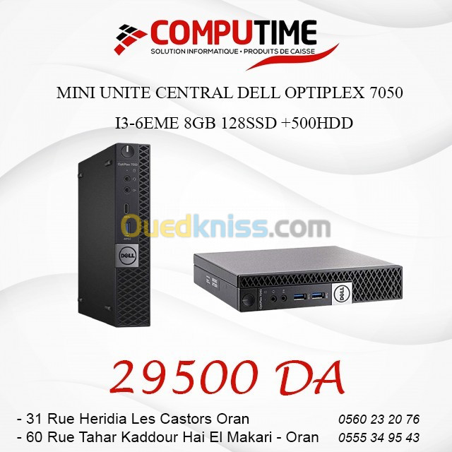 MINI UNITE CENTRAL DELL OPTIPLEX 7050 I3-6EME 8GB 128SSD+500HDD