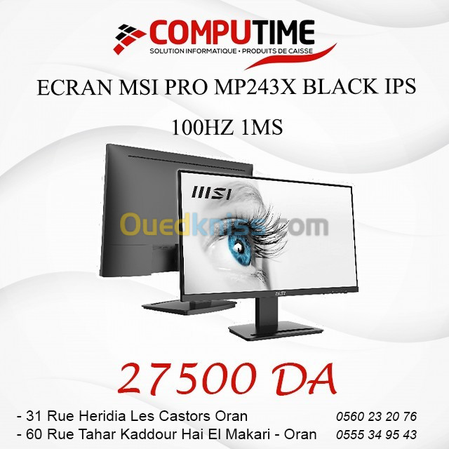 ECRAN MSI PRO MP243X BLACK IPS 100HZ 1MS