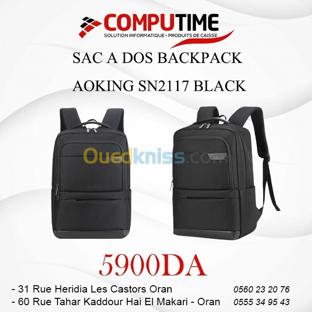 SAC A DOS BACKPACK AOKING SN2117 BLACK