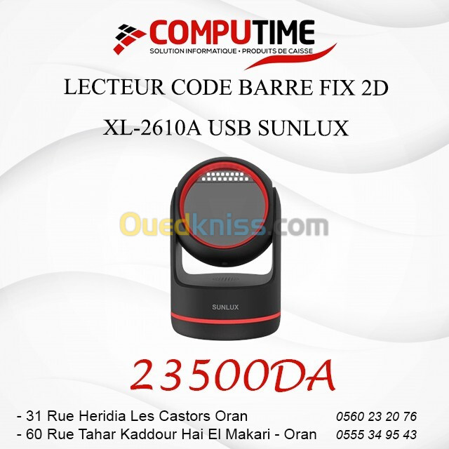 LECTEUR CODE BARRE FIX 2D XL-2610A USB SUNLUX