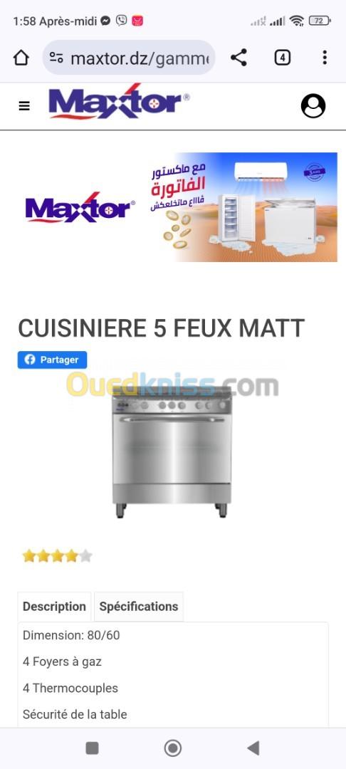 Cuisinière 5 feux 