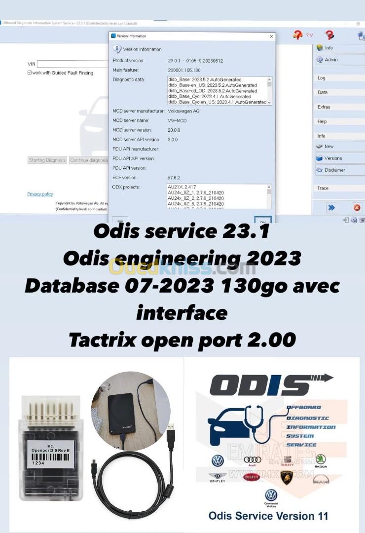 Odis 23.1 (2023) avec interface tactrix open port 2.00 