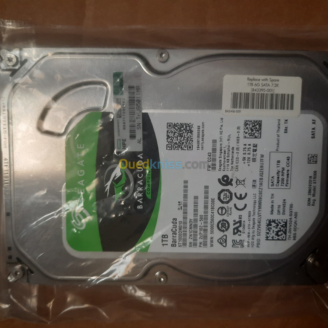 DISQUE DUR HPE 1TB SAS 12G 10K HOT PLUG POUR G10