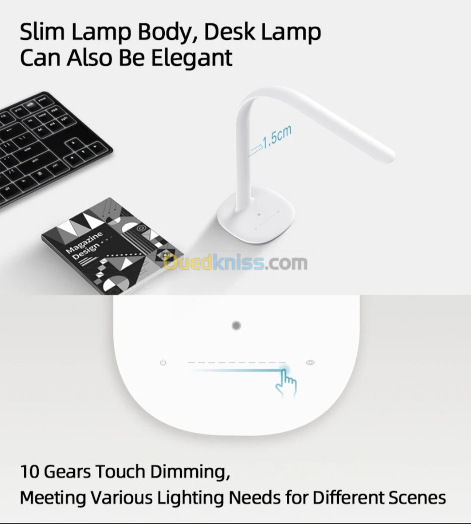 Lampe LED Xiaomi & Philips pour Bureau, Chambre a coucher, veilleuse, lampe de lecture. 10 niveaux.