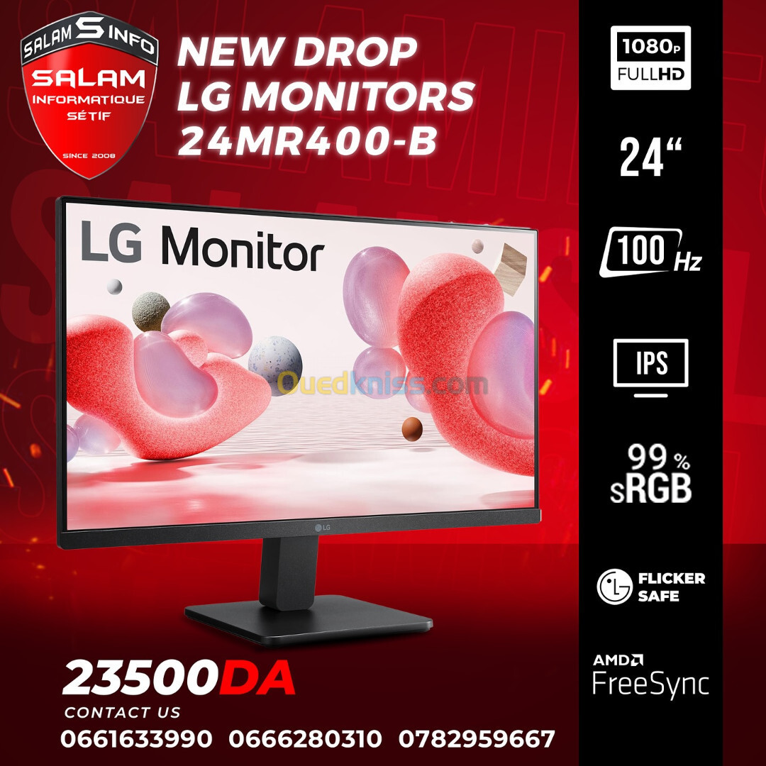 LG 24MR410-B 24" Full HD - VA - 100 Hz - 5MS - sRGB99% - AMD FreeSync