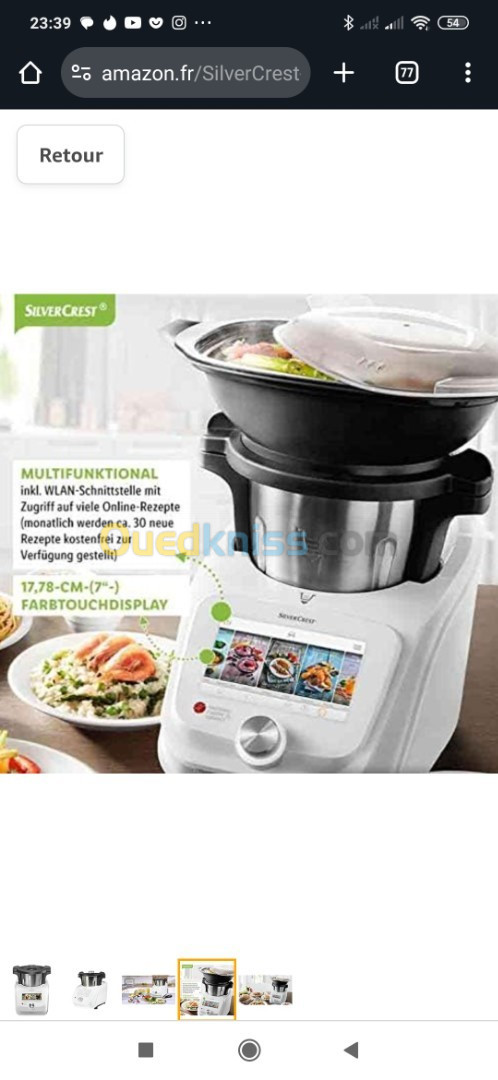 Monsieur Cuisine Smart commande vocale 1200 kw 12 vitesses, 2 ans de garantie internationale