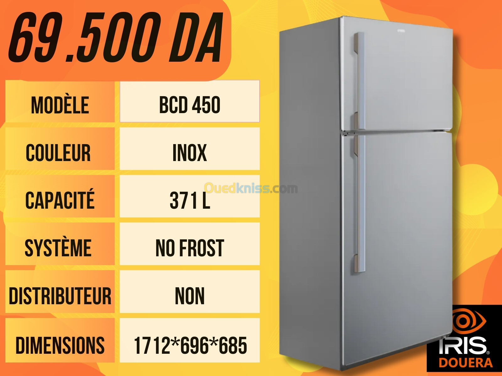 PROMOTION REFRIGERATEURS ET CONGELATEURS IRIS