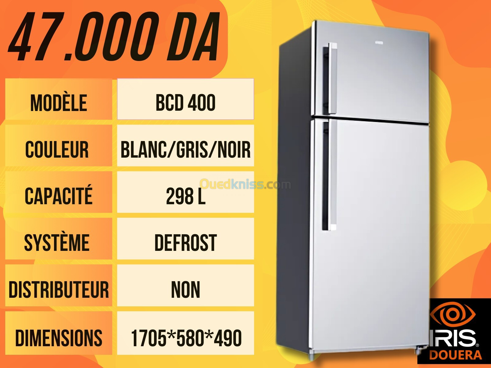 PROMOTION REFRIGERATEURS ET CONGELATEURS IRIS